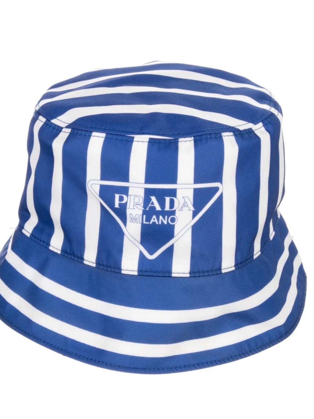 Prada Kids Blue and White Striped Bucket Hat